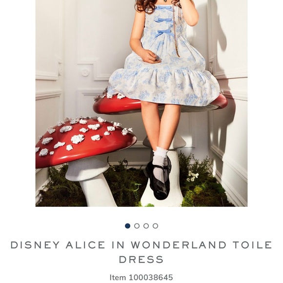ISO 🚫DISNEY ALICE IN WONDERLAND TOILE DRESS T4 - Picture 2 of 4